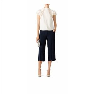 Rebecca Taylor Crepe Lace Top